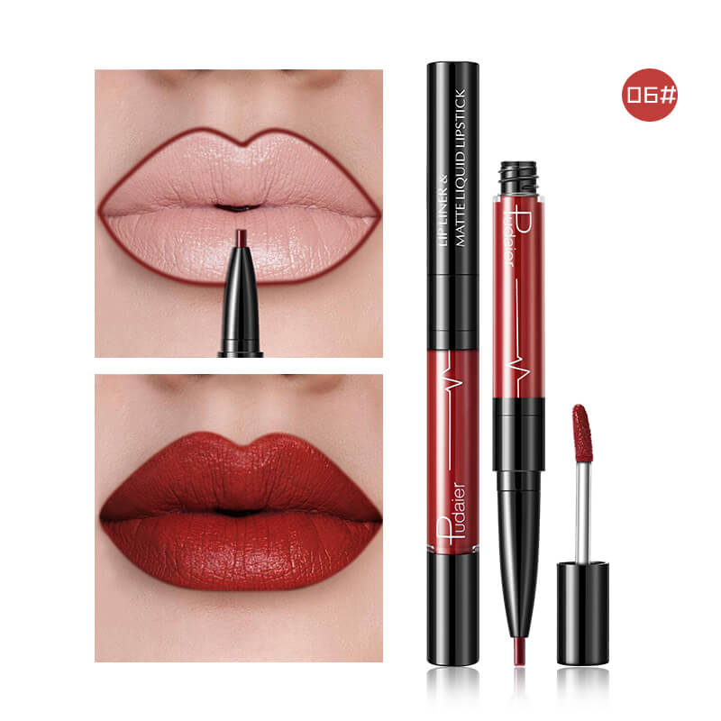 Pudaier Matte Lip Gloss Lip Liner 2 in 1