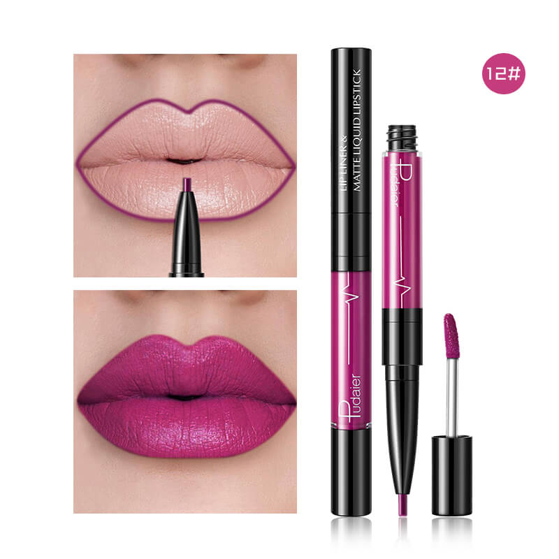 Pudaier Matte Lip Gloss Lip Liner 2 in 1