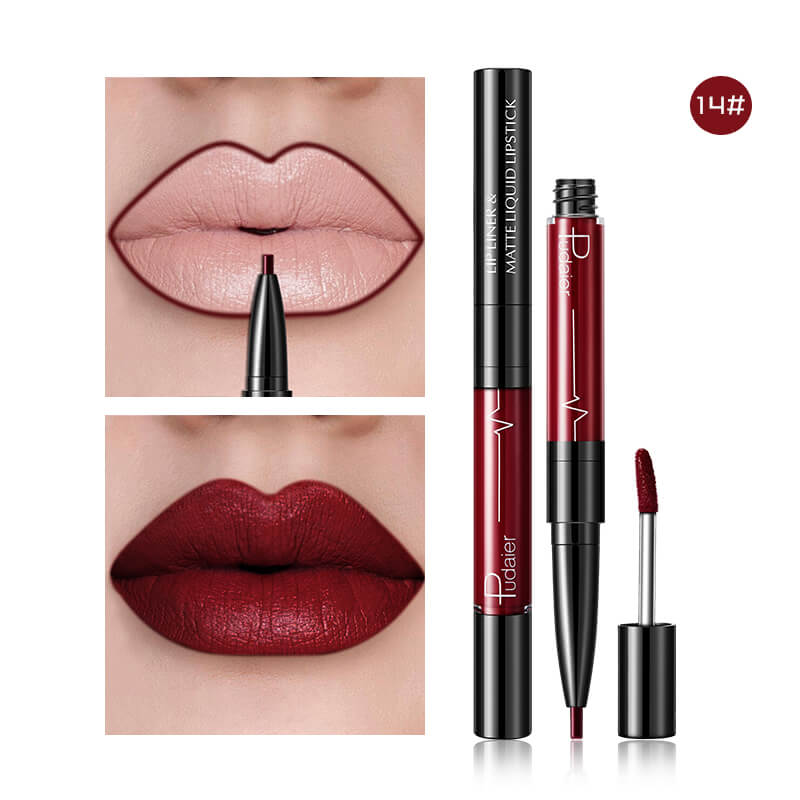 Pudaier Matte Lip Gloss Lip Liner 2 in 1