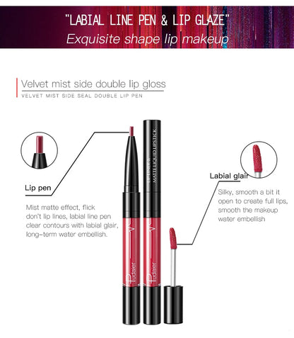 Pudaier Matte Lip Gloss Lip Liner 2 in 1