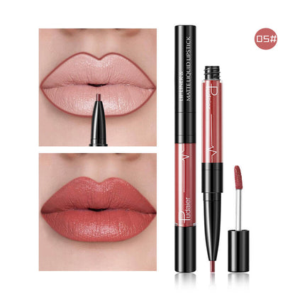 Pudaier Matte Lip Gloss Lip Liner 2 in 1