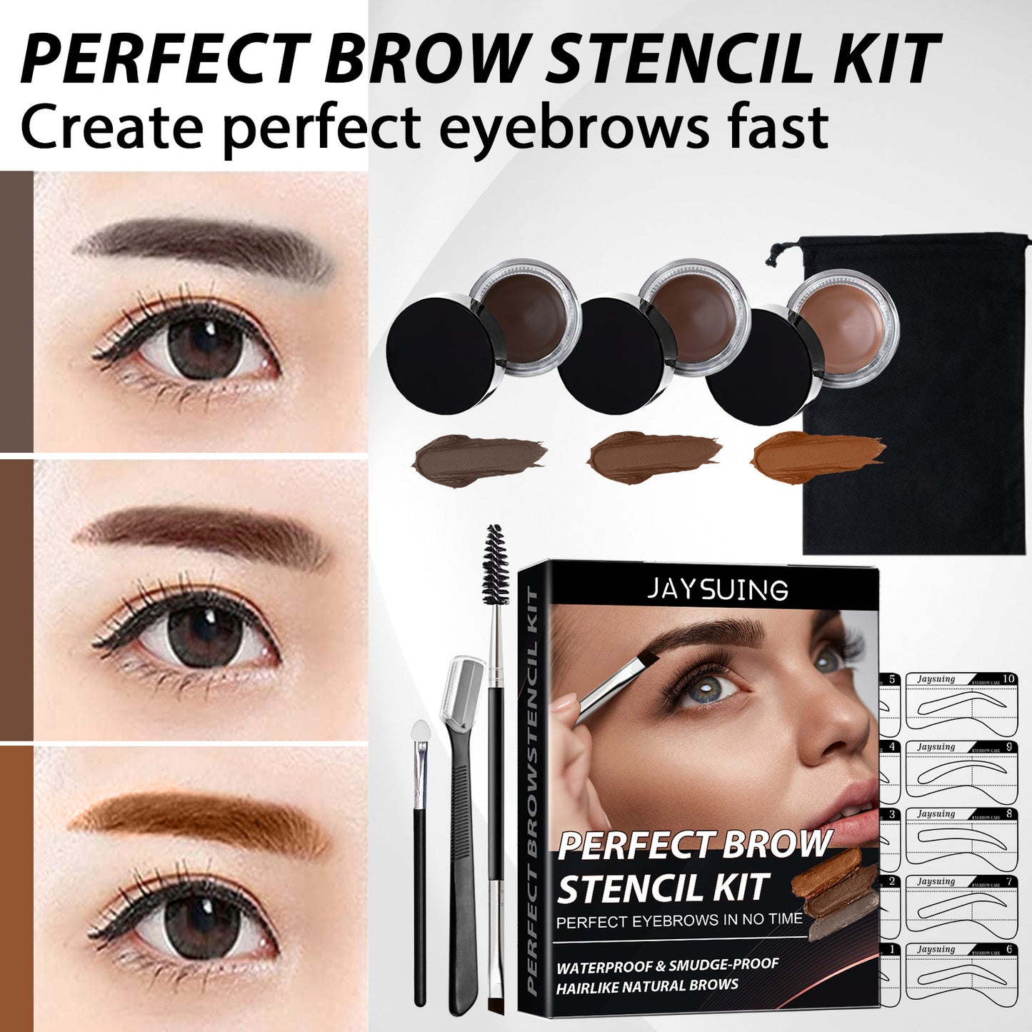 Brow Stencil Kit Sweat-Proof & Smooth
